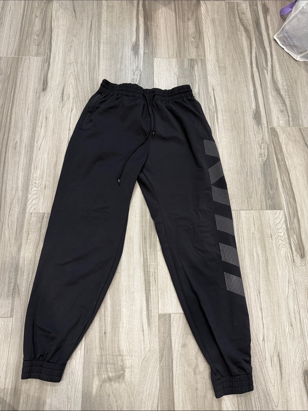 Black Jogger Sweatpants with Side Chevron Detail